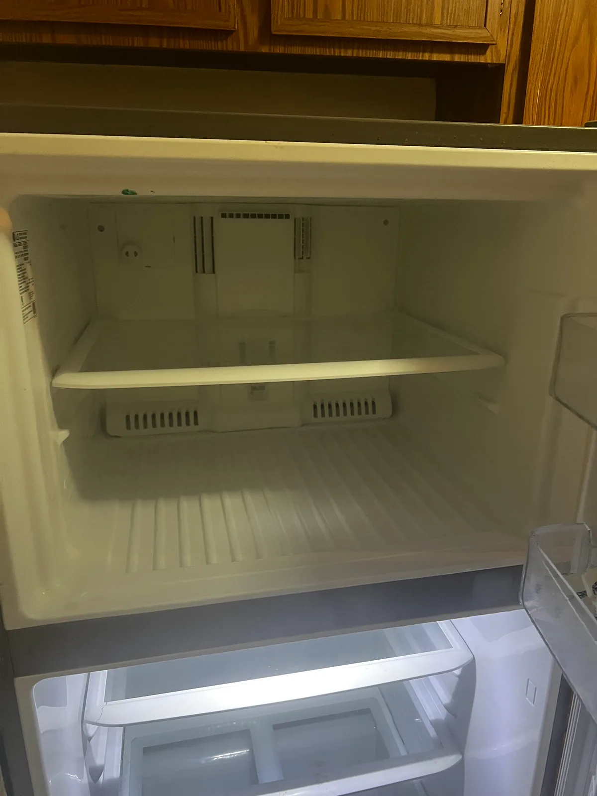 Freezer interior after a StudioScrubz deep cleaning
